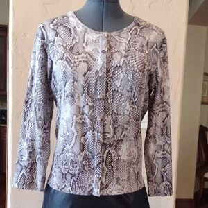 WHBM Snakeskin Print Cardigan